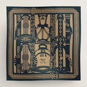 Fantaisie d'Etriers Shawl 140 CM Navy Blue Silk