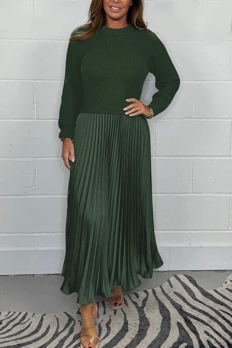 EMELINE | Ensemble pull-jupe plissée