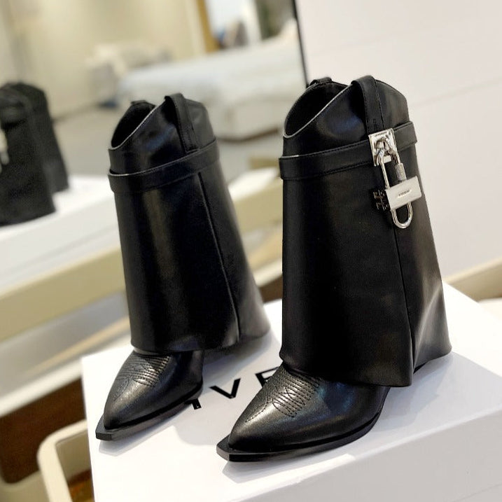 Givenchy Boot Black Silver Cowhide 941344