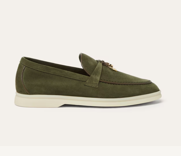 LP Summer Charms Walk Loafer Ribbon Green Suede Leather